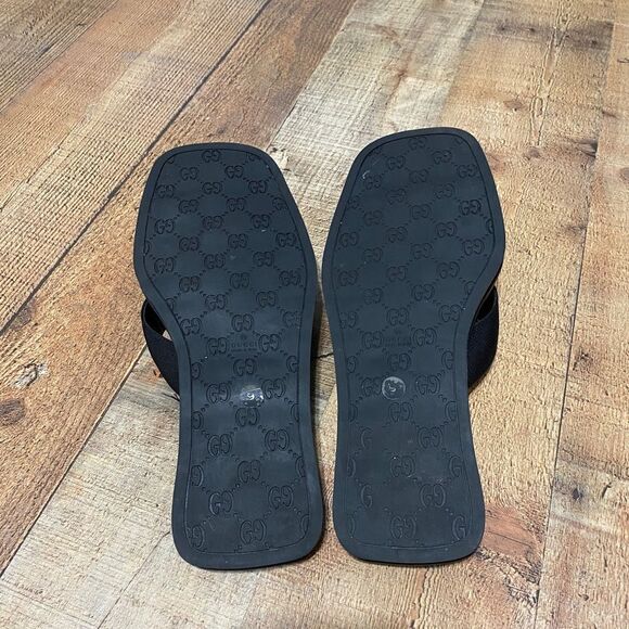 Gucci canvas slides sandals 9D - Picture 6 of 11